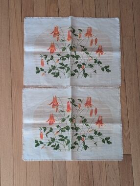 Vintage Bagshaws of Rossland BC Wild Columbine Mid Century Placemats Set Of 2